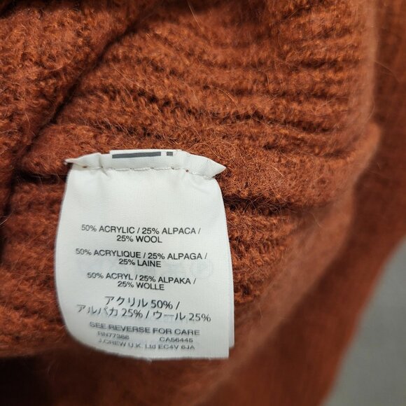 J.CREW‎ Sweater Women's Medium V-neck Merino Wool Alpaca Blend Cropped Luxury - Picture 4 of 6